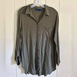 Soft Long Sleeve Tunic- Military Green